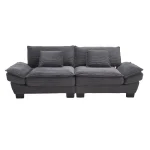Oversized Two-Seater Sofa – Modern Deep-Seated Modular Daybed, Dark Gray - Image 7