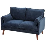 HOMCOM 2 Seater Loveseat Sofa – Blue Sofa with Spring Cushions - Image 9