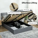 HOMCOM King Ottoman Bed with Gas Lift Storage - Image 3