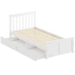 HOMCOM Single Wooden Bed Frame with Drawers - Image 2