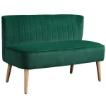 HOMCOM 117cm Loveseat Sofa – Small 2 Seater Sofa, Dark Green - Image 8