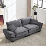 Oversized Two-Seater Sofa – Modern Deep-Seated Modular Daybed, Dark Gray - Image 9