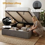 HOMCOM Double Ottoman Bed with Gas Lift Storage for 140 x 190 cm Mattress - Image 10