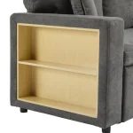 Dark Grey L-Shaped Corner Sofa Bed with Storage & USB Port - Image 12