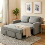 HOMCOM Double Sofa Bed – Click Clack Adjustable Grey Sofa - Image 5