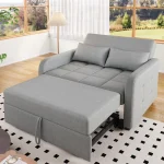 Multifunctional Folding Sofa Bed with Adjustable Backrest – Dark Grey
