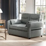 HOMCOM 2 Seater Sofa, Faux Leather Loveseat - Grey
