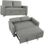 HOMCOM Double Sofa Bed – Click Clack Adjustable Grey Sofa - Image 6