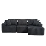 Gray Modular L-Shaped Sectional Sofa with Deep Seat - Image 5