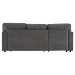 Dark Grey L-Shaped Corner Sofa Bed with Storage & USB Port - Image 14