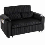 HOMCOM 2 Seater Sofa Bed – Pull Out Sleeper Sofa with Storage - Image 10