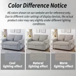 Two-Seater Pull-Out Sofa Bed with Adjustable Backrest – Light Gray - Image 7