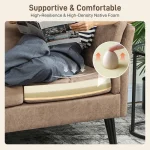 HOMCOM Two-Seater Leathaire Sofa - Light Brown - Image 5