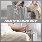 HOMCOM 2 Seater Click Clack Sofa Bed – Light Grey Corduroy - Image 6