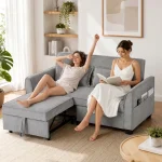 HOMCOM 2 Seater Sofa Bed – 4-in-1 L-Shaped Convertible Sleeper Sofa - Image 9