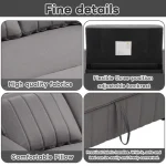 Dark Grey Multifunctional Folding Sofa Bed with Adjustable Backrest - Image 7