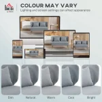 HOMCOM 2 Seater Sofa, Light Grey Linen-Look Fabric - Image 5