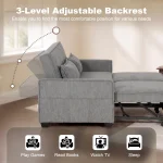HOMCOM 2 Seater Sofa Bed – 4-in-1 L-Shaped Convertible Sleeper Sofa - Image 5
