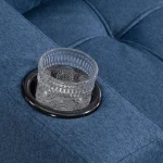 HOMCOM Two-Seater Pull-Out Sofa Bed - Dark Blue - Image 12