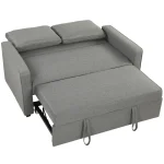HOMCOM Double Sofa Bed – Click Clack Adjustable Grey Sofa - Image 11