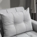 HOMCOM Two-Seater Pull-Out Sofa Bed - Light Grey - Image 12