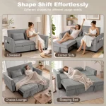 HOMCOM 2 Seater Sofa Bed – 4-in-1 L-Shaped Convertible Sleeper Sofa - Image 4