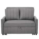 Dark Grey Multifunctional Folding Sofa Bed with Adjustable Backrest - Image 10