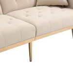 Modern 2-Seater Sofa with Adjustable Backrest – Beige Loveseat - Image 7