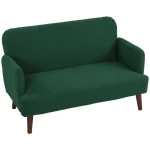 HOMCOM Velvet Feel 2 Seater Sofa Dark Green with Thick Padding - Image 5