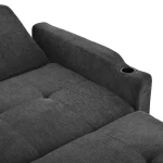 Convertible Sofa Bed with Adjustable Backrest, USB & Type-C Charging – Dark Grey - Image 8