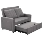 Dark Grey Multifunctional Folding Sofa Bed with Adjustable Backrest - Image 6