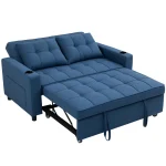 HOMCOM Two-Seater Pull-Out Sofa Bed - Dark Blue - Image 15