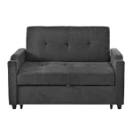 Convertible Sofa Bed with Adjustable Backrest, USB & Type-C Charging – Dark Grey - Image 6