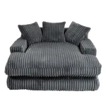 Oversized Chaise Longue Sofa with Memory Foam Seat – Dark Gray - Image 12