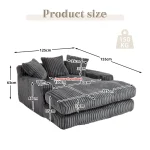 Oversized Chaise Longue Sofa with Memory Foam Seat – Dark Gray - Image 13