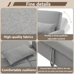 Multifunctional Folding Sofa Bed with Adjustable Backrest – Dark Grey - Image 11